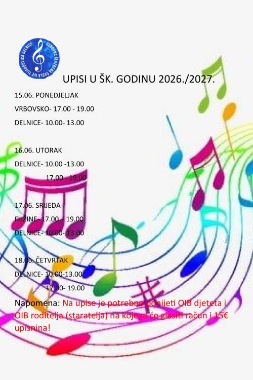 UPISI U GLAZBENU ŠKOLU